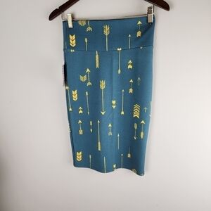 Lularoe Cassie Pencil Skirt Arrow Print Stretch Size Extra Small